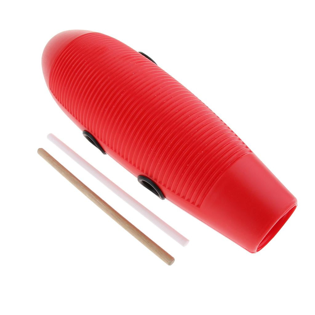 LeeQinersw Plastic Guiro Percussion Instrument Musical Training Tool Toy with 2 Scraper
