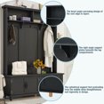 thumbnail image 4 of EUROCO 80.3" Large Entryway Hall Tree with Storage Bench and Coat Rack, 5 Hooks, 2 Large Drawers for Hallway Living Room Bedroom Home, Black, 4 of 8