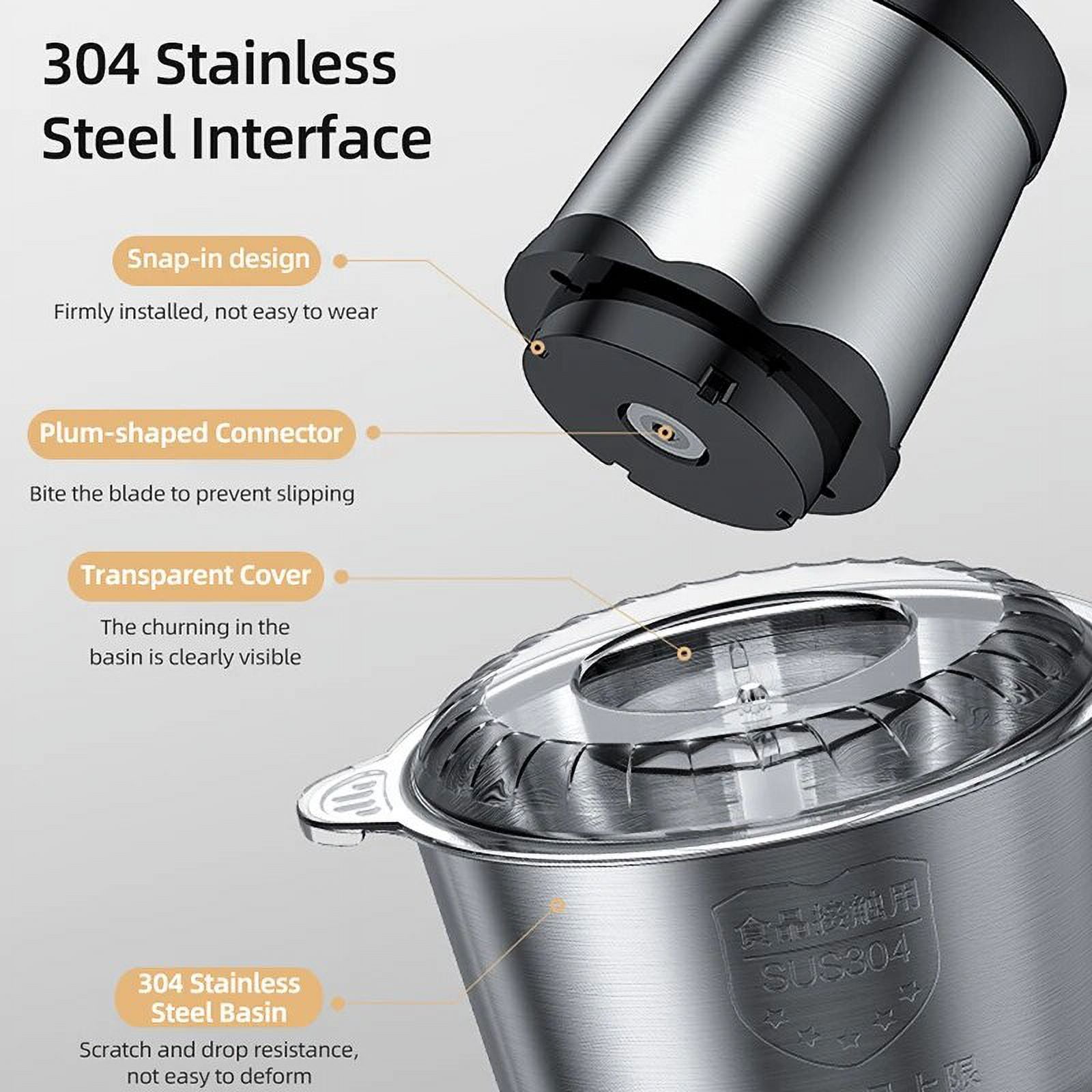 Food Chopper, 5 Cup Food Processor Mini Electric, 2L 300W Meat Grinder with 4 Bi-Level Blades, Stainless Steel Mincer for Kitchen, Vegetable, Onion, Garlic, Salad, Baby Food, Fruit, Nuts