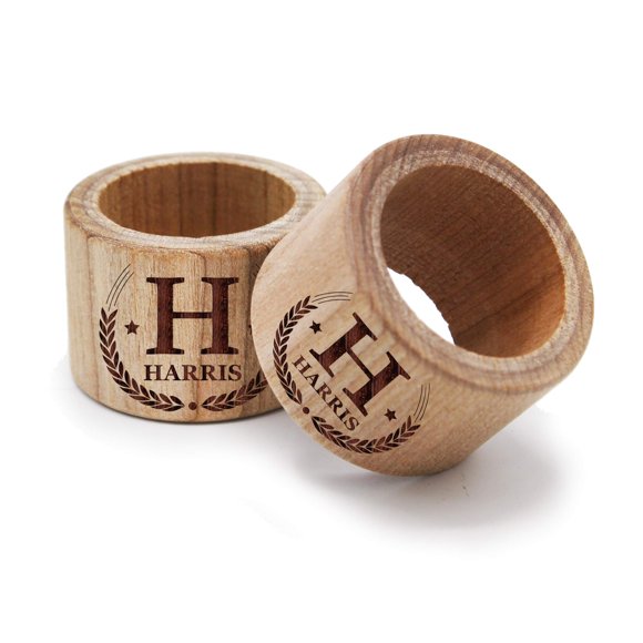 The Wedding Party Store Custom Personalized Wood Napkin Rings for Dining Room - Engraved Napkin Holder Gift for Holidays, Home, Parties, Decor (2)