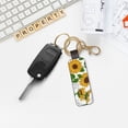 thumbnail image 5 of Wukai Plump Sunflower And Sketch Print Leather Car Keychain, Universal Key Fob Keychain, Leather Key Chain Holder for Men and Women,360 Degree Rotatable, 5 of 5