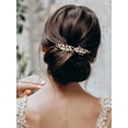 thumbnail image 4 of Wedding Bride Pearl Hair Side Comb Rhinestone Hair Clips Pins Headpiece Vintage Hair Accessories Jewelry for Brides Bridesmaids Flower Girls, 4 of 4
