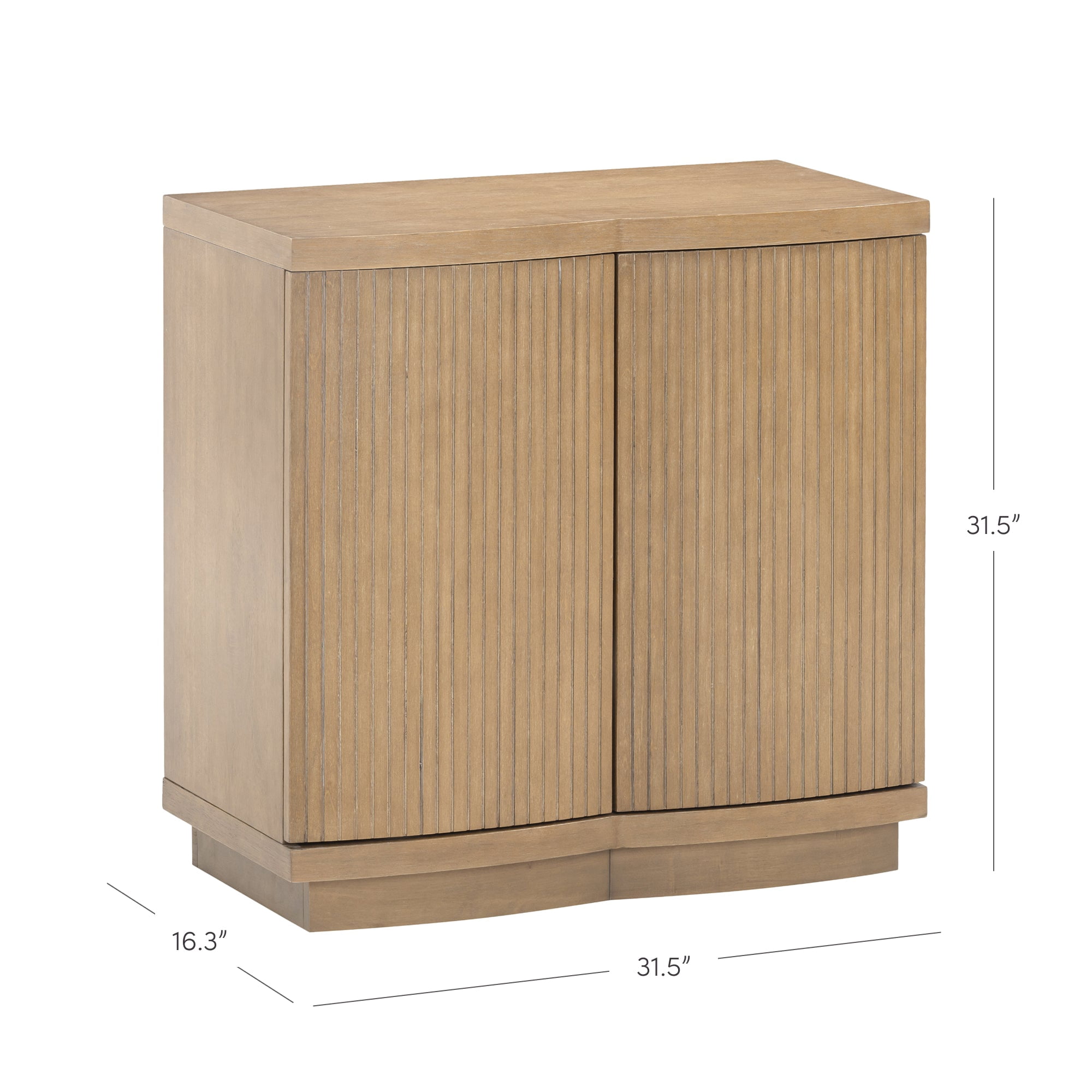 Nathan James Tambellini Mid Century Modern Cabinet, Accent Cabinet with Doors for Kitchen or Living Room with Solid Wood Base, Light Brown