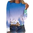 thumbnail image 2 of Pntutb - Camiseta holgada con estampado de moda para mujer, blusa de manga larga, cuello redondo, tops casuales Pntutb Pntutb-1549, 2 of 5