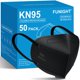 thumbnail image 1 of Mascarillas faciales KN95 Funight, paquete de 50, 5 capas, transpirables, negras, 1 of 6