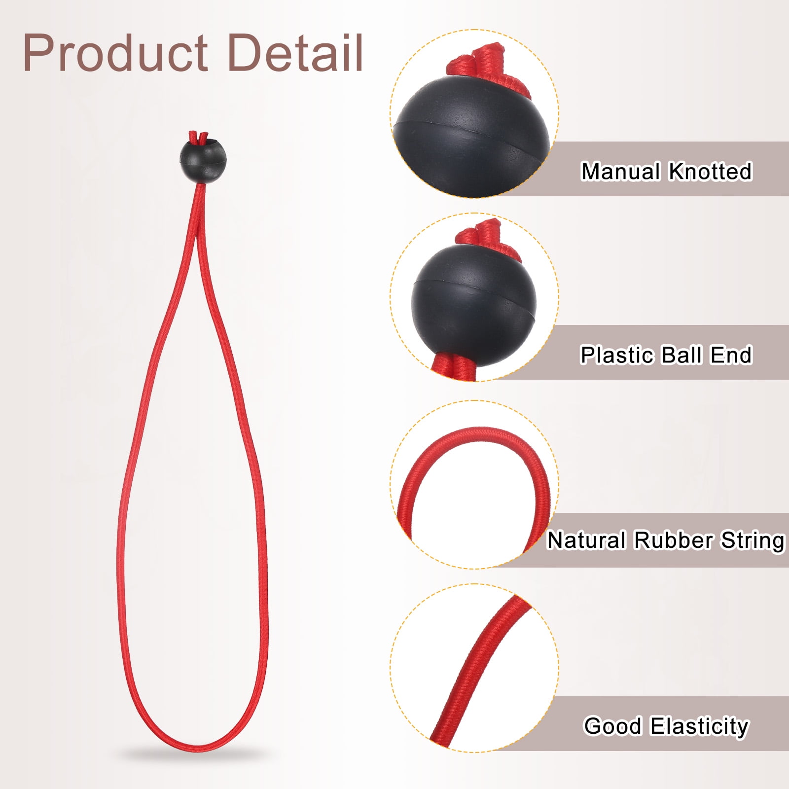 4" Balls Bungee Cords, 60 Pcs Bungee Cords with Balls Elastic Tarp Tie Downs for Tents(Black)