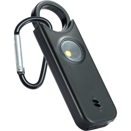 Personal Safety Alarm - 135dB Ultra Loud Siren with LED Strobe Light, USB-C Recharable, Compact Keychain Alarm for Women/Men, Emerncy Flashlight & Vibration Alert(Black)