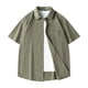 thumbnail image 1 of pstuiky Camisa de manga corta para hombre, Camisa de manga corta con cuello vuelto y botones y bolsillos de color liso a la moda para hombre camisas casuales para hombre xl, 1 of 3