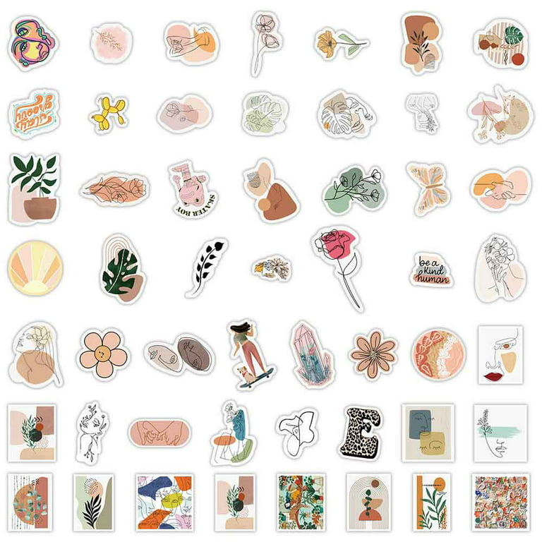 Waterproof Boho Stickers Pack, Aesthetic Stickers for Laptop, Vsco, Vinyl,  Cute Stickers for Water Bottle Computer Luggage Cup, Bohemia Vintage  Stickers for Adults Women Kids Teen Girls 