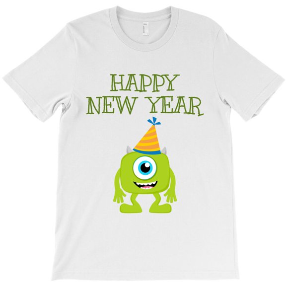 Happy New Year Mike Wazowski Themed Funny Holiday Graphic Design Style G37272 Unisex T-Shirt, Up to Size 5XL