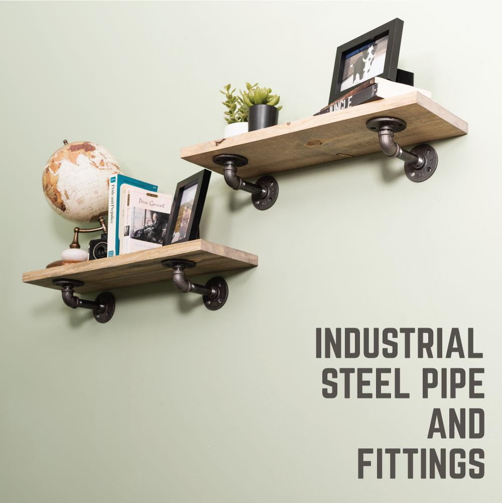 1/2 In X 6 In Double Flange Shelf Bracket, 4 Pack