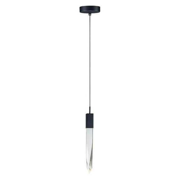E31241-20BK ET2 Lighting Quartz-6W 1 LED Pendant-4.75 Inches wide by 21 inches high-Black Finish