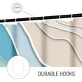 thumbnail image 6 of Blue Shower Curtain, Light Blue White Brown Ombre Aqua Beach Waves Abstract Ocean Bathroom Curtain Home Decor Waterproof Fabric Machine Washable with 12 PCS Hooks,72" Wx84 L, 6 of 6