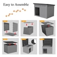 thumbnail image 7 of Decksplore Large Dog House (42.9"x33"x32"), Waterproof, HDPE Dog Kennel with Lift-Up Sloping Roof for Courtyard, Living Room, Bedroom (Gray), 7 of 7