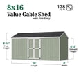 thumbnail image 3 of Little Cottage Co. 8x16 Value Gable Shed with Side Entry and Floor, Outdoor Wood Storage Do-It-Yourself Kit, 3 of 13
