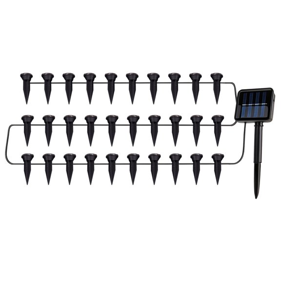 CZSCPDAW 30-Pack Lighted Plastic LED Solar Ground Lights, Decorative Outdoor Pathway Lighting for Garden, Yard and Walkway