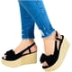 thumbnail image 4 of Zapatos informales con punta abierta y lazo para mujer, sandalias de cuña con plataforma sólida y cómoda Wmkox8yii shjk6355, 4 of 4