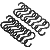 IMIKEYA Strong Black Plastic S Hooks for Clothes Hats Coats Home Organizing 100Pcs