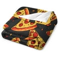 thumbnail image 3 of Funny Pizza Food Print Blanket Weird Cute Throw Blankets Gifts for Couch Sofa Bed Stuff Decor Lightweight Cozy Fleece Plush Flannel Bedding for Lover Men Women 60"x80", 3 of 6
