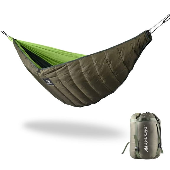 KANCOKIT Hammock Quilt, Winter Warm Under Quilts for Hammocks, Essential Outdoor Survival Gear for Camping Backpacking Traveling, Green