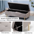 thumbnail image 5 of Andeworld Ottoman with Storage Bench, Modern Velvet Upholstered Rectangular Tufted Footstool Bench, Large Storage Bench for Bedroom,Living Room,Entryway (Grey), 5 of 7