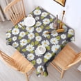 thumbnail image 2 of Darkgray Daisy Flower Green Leaves Pattern Square Tablecloth,Waterproof Square Table Cover,Wipeable Spillproof Washable Table Cover for Home Kitchen Party Decor 42"X42"(107x107cm), 2 of 6