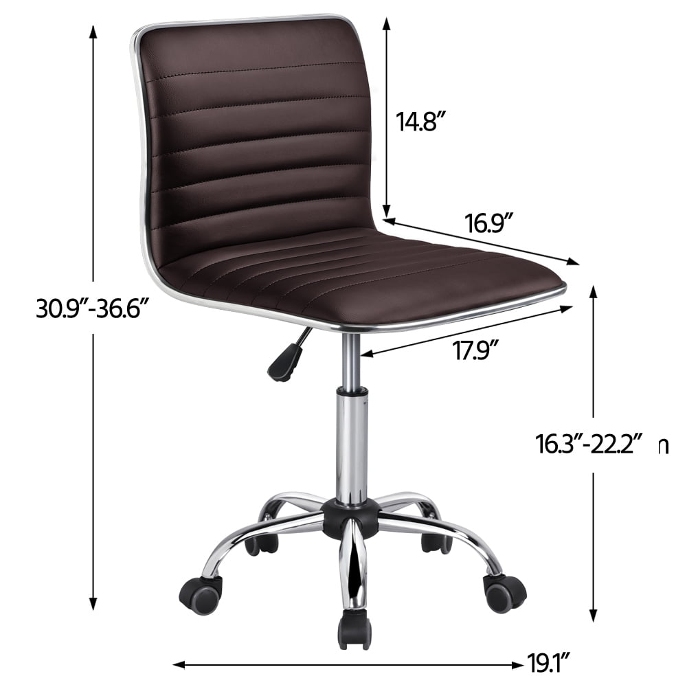 Alden Design Task Chair with Swivel & Adjustable Height, 265 lb. Capacity, Brown