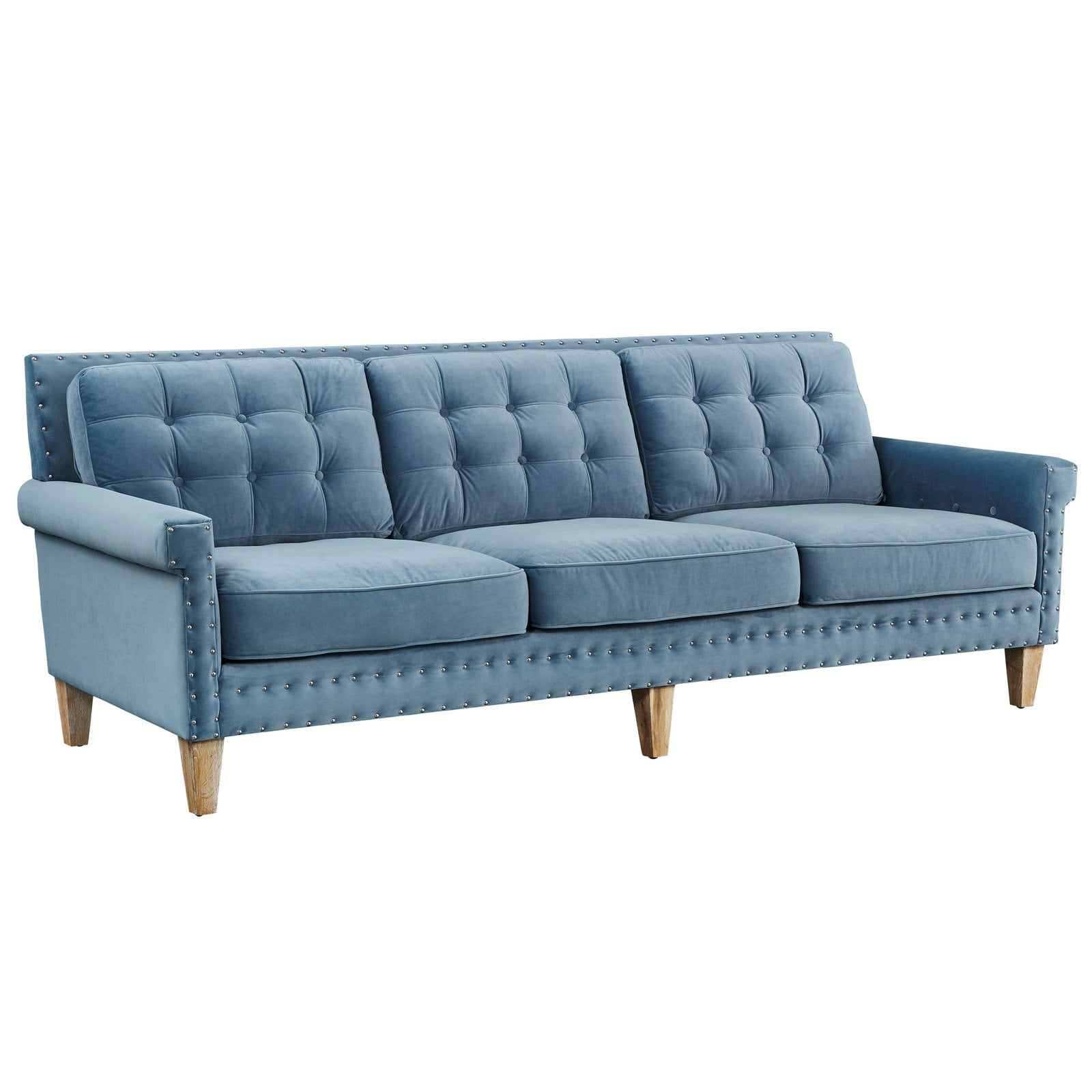 baby blue velvet couch