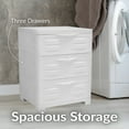 thumbnail image 4 of Sunnydaze 29.5" Plastic 3-Drawer Freestanding Storage Drawers, Speckled White w/ Speckled White Trim, 4 of 14