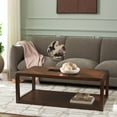 thumbnail image 2 of Safavieh Omara Glam 1 Shelf Ash Veneer Coffee Table, Walnut, 2 of 10