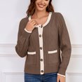 thumbnail image 4 of GYRATEDREAM Women's Long Sleeve Crewneck Button Down Sweaters Knit Cardigan Trendy Ladies Fall Clothes, 4 of 8