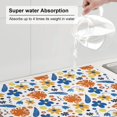thumbnail image 5 of Honeii Flower print Super Absorbent Coffee Bar Mat Hide Stain Coffee Maker Mat for Countertops Coffee Pot Dish Drying Mat for Kitchen Counter, 5 of 7