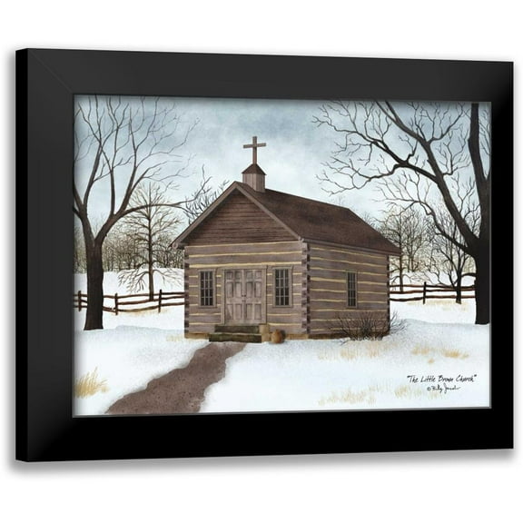 Jacobs, Billy 14x12 Black Modern Framed Museum Art Print Titled - Little Brown Church