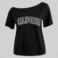 thumbnail image 5 of Girl's Letter Print T Shirts Short Sleeve Tube Off The Shoulder Comfortable Fit Lightweight Summer Tunic Tops Black,130, 5 of 5