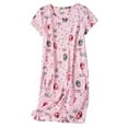 thumbnail image 6 of Zando Women's Soft Loose Short Sleeve Printed Nightgown Pink Cat XL, 6 of 7