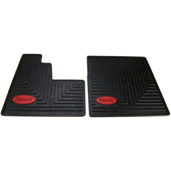 Motors Semi Truck OEM Ribbed Slush Style Rubber Front Floor Mats #FMPBSLUSH-NG-Set Black