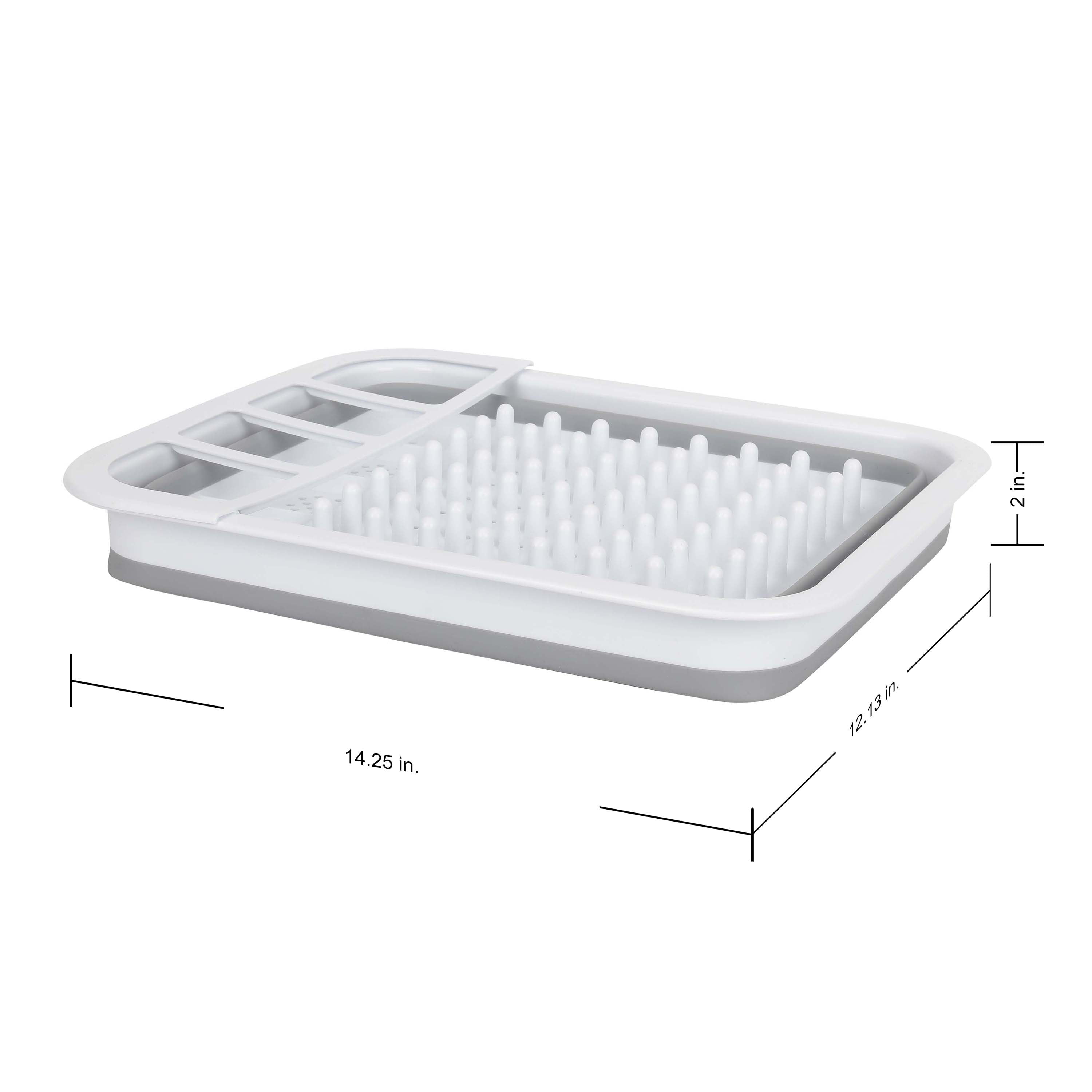 Auto-Drive, RV Collapsible Dish Drainer with Built-in-Utensil Organizer, Thermoplastic rubber