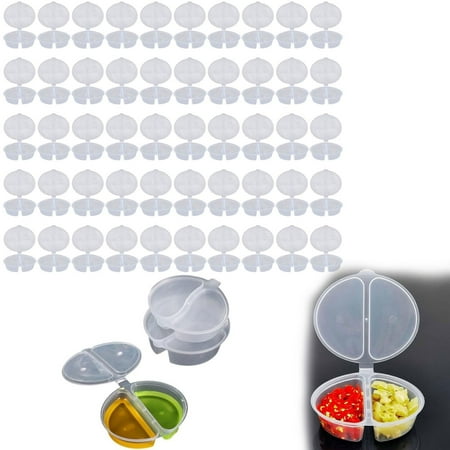 

Thanksgiving Sale Seasoning Box Double Condiment Containers With Lids Double Compartment Condiment Containers 2 Compartment Condiment Salad Containers Travel by Hilehuti
