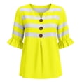 thumbnail image 7 of Ihhxva Women's Cotton Tops Striped V-Neck Blouse Loose Fit Button Detail Ruffle Sleeve Top Casual Summer Chic Flowy Tunic with Breathable S-2XL, 7 of 7