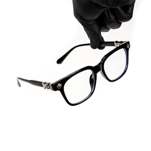 Classic Black Square Frame Metal Silver Plated Cross Shades for Men Women Retro Rectangle  Unisex Hip Hop Designer Glasses Clear Lens Fashion Eyeglasses