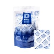 100 Gram [2 Packs] "Dry & Dry" Premium Silica Gel Packets Desiccant Dehumidifiers - Rechargeable Fabric