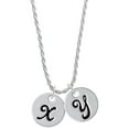 thumbnail image 1 of Delight Jewelry Silvertone Large Script Letter - X - 3/4'' Disc - Silvertone Script Initial Disc - Y - Charm Necklace, 20"+3", 1 of 4