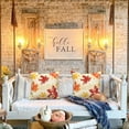 thumbnail image 2 of Fall Maple Leaves Throw Pillow Covers 18x18 Set of 2,Thanksgiving Linen Pillowcase Cushion Cover for Couch Sofa Bed, 2 of 6