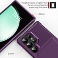 thumbnail image 5 of SaniMore Versatile Case for Samsung Galaxy S24 Ultra, Rugged PC Shell PU Leather Flip Card Pocket Stand Feature Magnetic Car Mount Shockproof Anti-drop Heavy Duty Protective Cover, Purple, 5 of 7