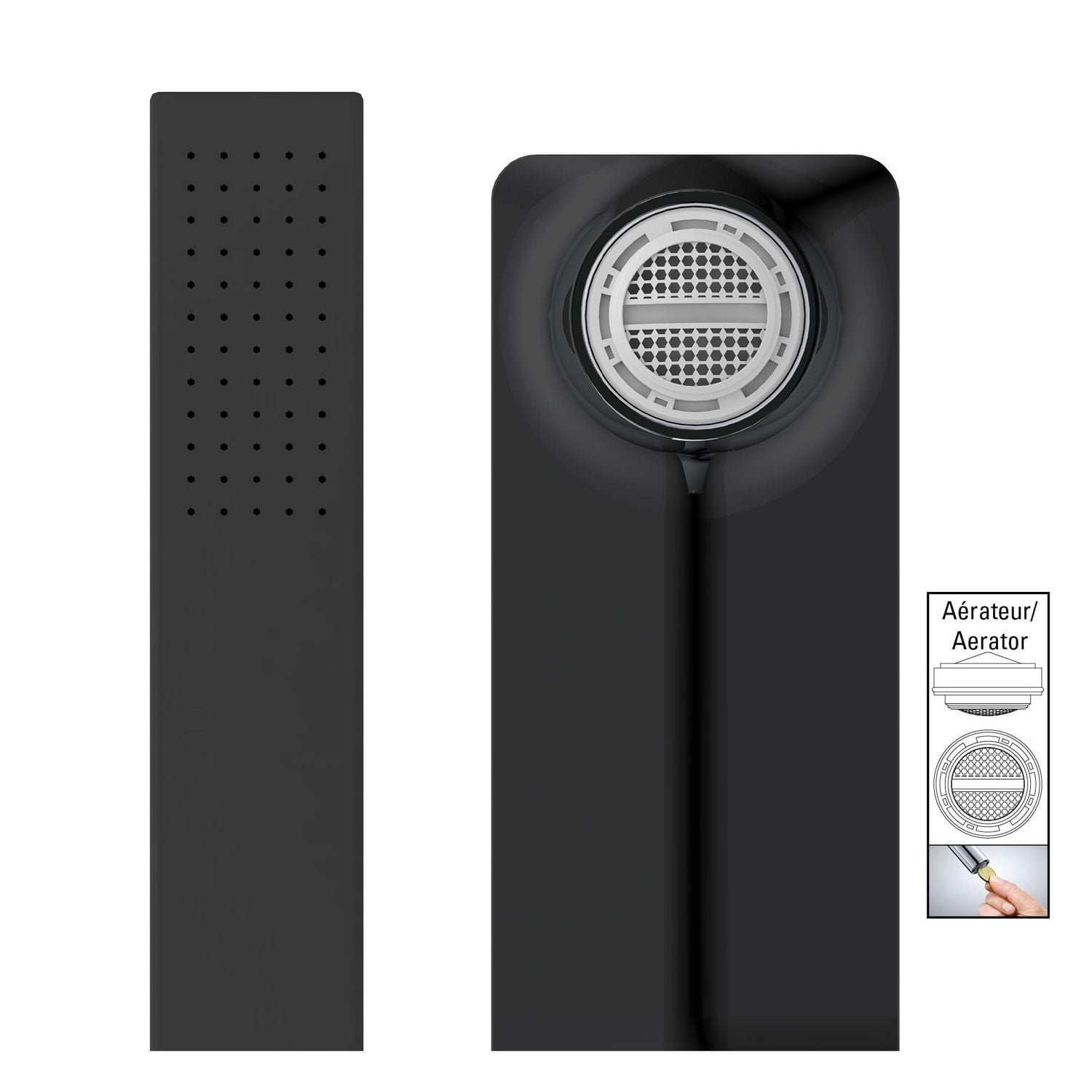 Robinet de baignoire Romaine ELENA avec douche à main d'akuaplus® en laiton solide, 3 pièces.