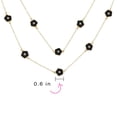 thumbnail image 4 of Bling Jewelry Womens Fashion Long Double Wrap Strand Black Enamel Flower Clover Necklace Gold Plated 36 Inch Crystal Accents, 4 of 6