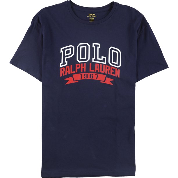 Ralph Lauren - Camiseta gráfica para hombre, color azul, talla mediana