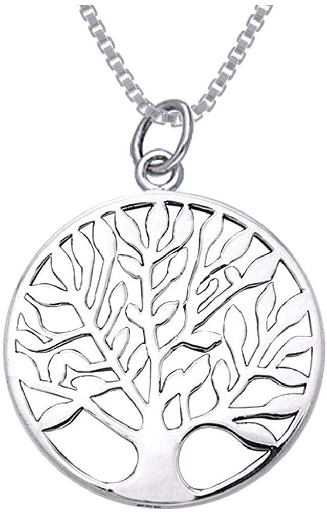 REAL 925 sterling silver tree of life pendant charm 14 to 20" necklace chain 