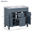thumbnail image 4 of 36'' Bathroom Vanity with Top Sink, Modern Bathroom Floor Cabinet with 2 Soft Closing Doors and 2 Storage Drawers, Solid Wood Frame Bathroom Storage Cabinet with Three-Hole Basin,, 4 of 9