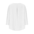 thumbnail image 2 of Olyvenn Stylish Womens Oversized 3/4 Sleeve Tshirt, Plus Size Tops Loose Fit Basic Crew Neck Tee Trendy Summer Business Casual Tops White XXL, 2 of 9
